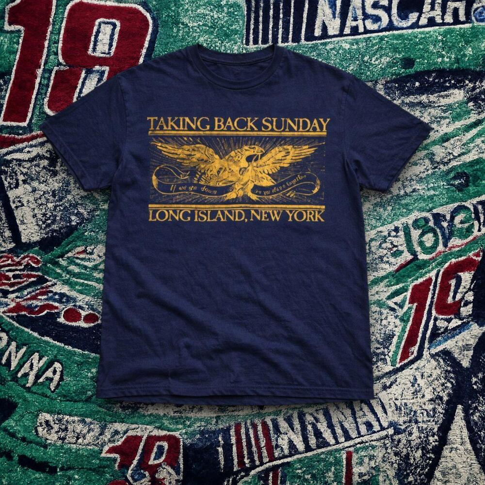 Taking Back Sunday Navy Band Graphic T Shirt Long Island New York Unisex Tee
